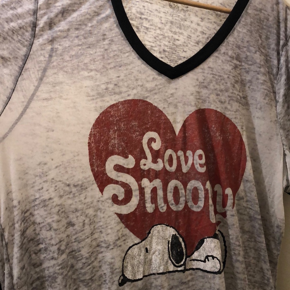 Snoopy XL Sheer V Neck Tee